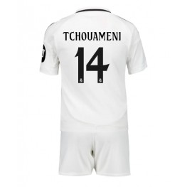 Real Madrid Aurelien Tchouameni #14 Thuis tenue Kids 2024-25 Korte Mouw (+ Korte broeken)